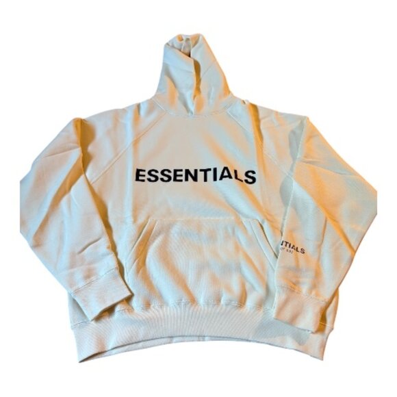 Fear of God Essentials Pullover Hoodie Applique Logo Cream - Picture 1 of 4